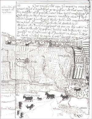 Illustration from the 1629 Bassingham Enclosure Petition